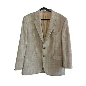 VTG Chaps Ralph Lauren Blazer Mens 44R Glen Plaid Houndstooth Jacket Sport Coat